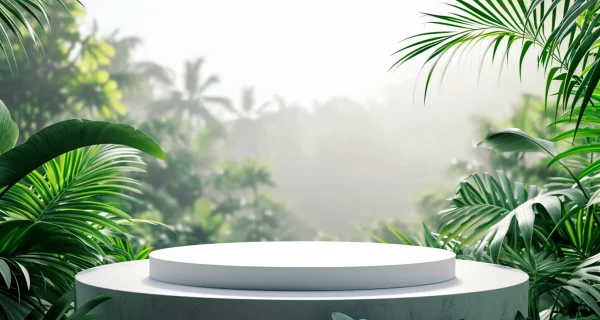 modern-podium-product-design-against-backdrop-tropical-forest